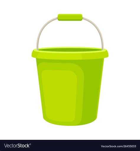 Round Green Bucket On White Royalty Free Vector Image