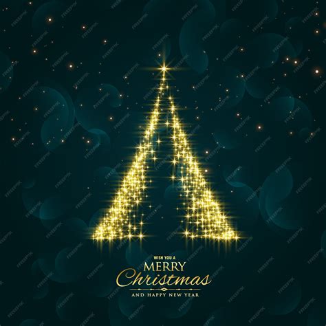 Premium Vector Shiny Sparkles Christmas Tree Design Vector Background