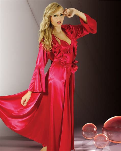 Youll Be A Vision In Red With This Classic Nightwear Set The Satin