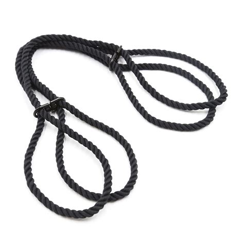 Black Binding Handcuffs Sm Slave Restraint Wrists Ankle Cuffs Bdsm Bondage Rope Adult Games