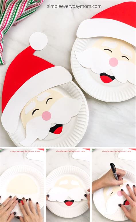Paper Plate Santa Craft For Kids Free Template Santa Crafts Paper