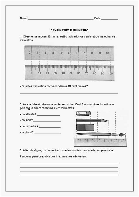 Atividades Com Medidas De Comprimento