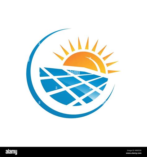 Solar Panels Logo House And Sun Template For Save Energy Green Power