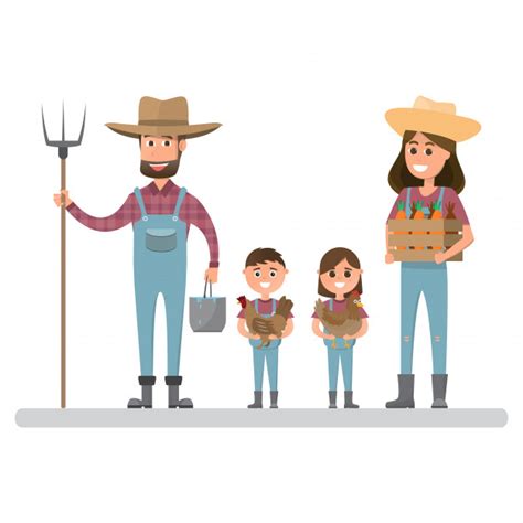 Maybe you would like to learn more about one of these? Premium Vector | Happy farmer family cartoon character in ...