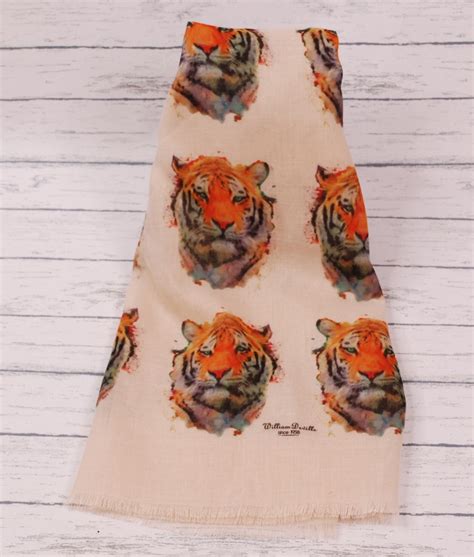 Tiger Print Scarf Womens Scarf With Tigers On Ladies Scarf Etsy
