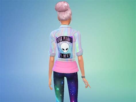 Your World Is Next Pastel Alien Top The Sims 4 Catalog Sims 4 Tops