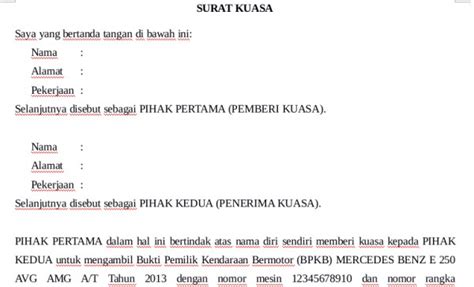 Contoh surat pernyataan adalah surat yang digunakan untuk menyatakan sesuatu kepada penerima. DASAR HUKUM SURAT KUASA - Pengacaramuslim.com