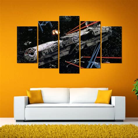 Return Of The Jedi Millenium Falcon 5 Piece Canvas Painting Star