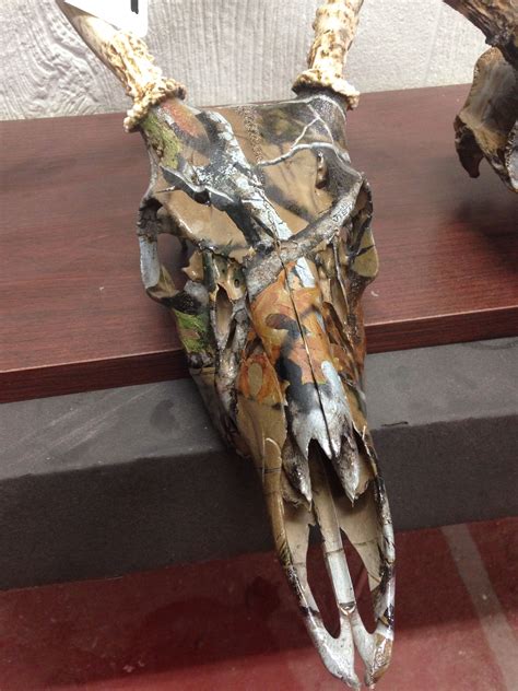 Whitetail Skull Dipped In Next Vista Camo Deer Skull Art Deer Skulls