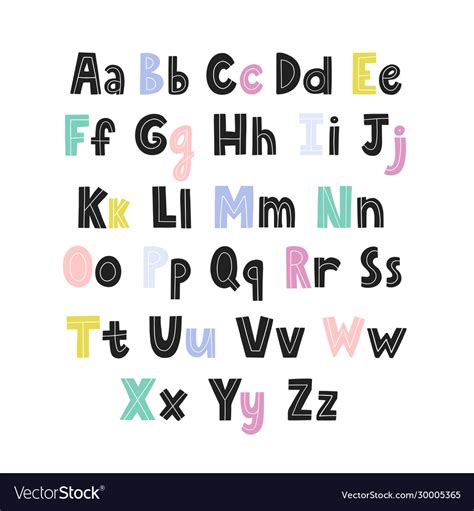 Alphabet For Kids With Capital And Small Letters Vector Image
