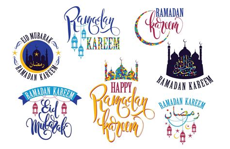 Ramadan Kareem Set Of Ramadan Logos 295659 Vector Art At Vecteezy