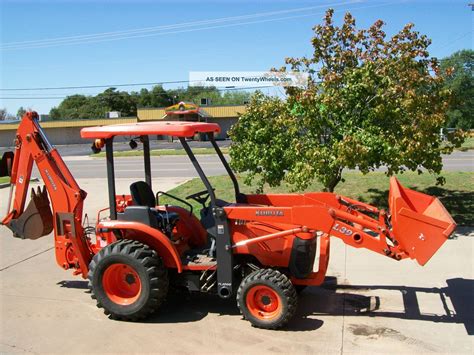 2008 Kubota L39 4x4 Compact Tractor Loader Backhoe With Forks And 2