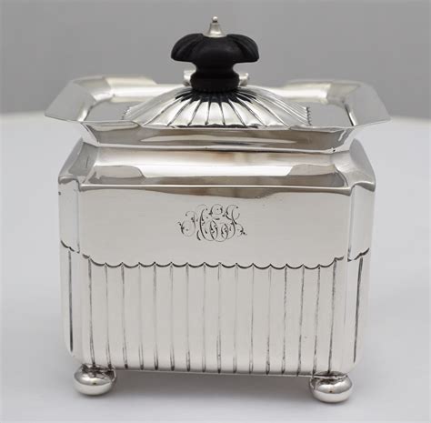 High Quality Victorian Silver Tea Caddy With Canted Corners London 1894