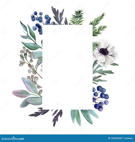 Frame Of Watercolor Flowers Made In Vector 55401739
