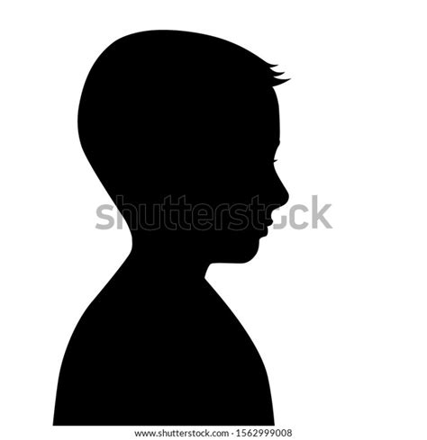 Black Silhouette Boys Head Teenager Profile Stock Vector Royalty Free