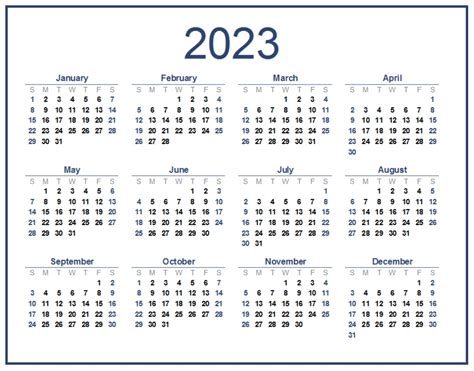 2023 Calendar Template Free Word And Excel Templates In 2022