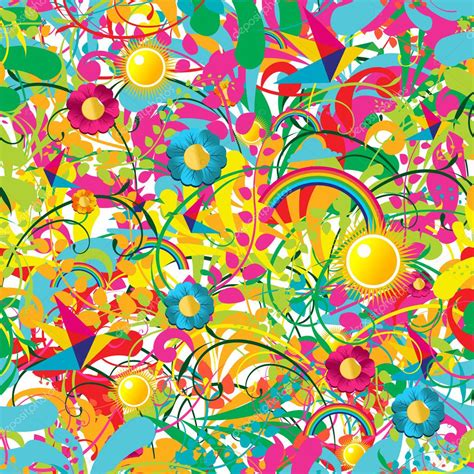 Vibrant Floral Summer Pattern — Stock Vector © Cienpies 11234111