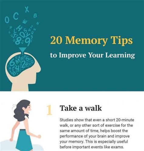 20 Memory Tips To Improve Your Learning Infographic Educational