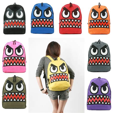 Mens Womens Colorful Funny Face Backpack Cool School Book Bag Rucksack