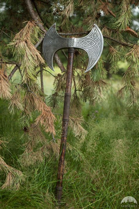 Double Axe Celtic Art Adorning The Blades Fantasy Armor Fantasy