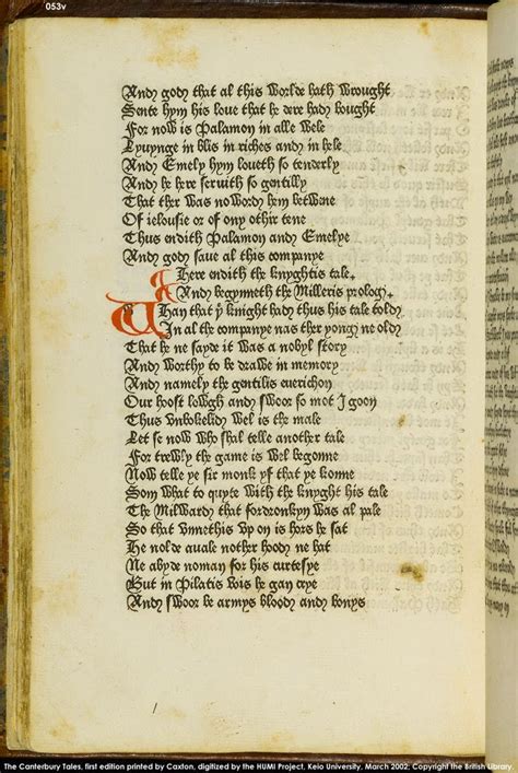 For Friday Chaucer The Millers Tale And Link To The Original Chaucer