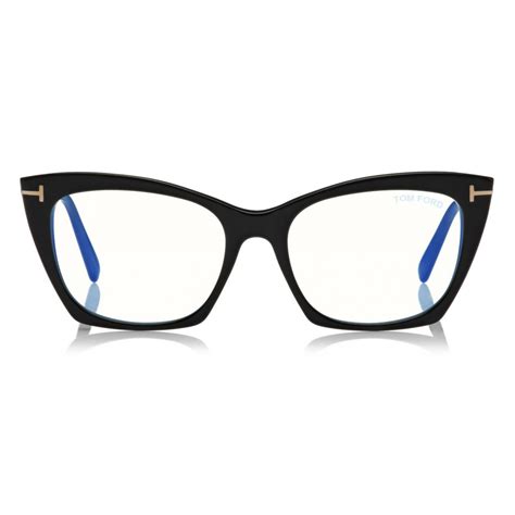 Tom Ford Cat Eye Blue Block Optical Glasses Black Ft5709 B Optical Glasses Tom Ford