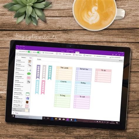 Digital Planner For Onenote For Windows Surface Pro Ipad Android