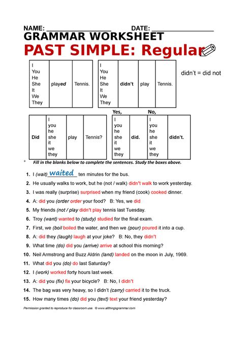 Past Simple Guide Taller Resuelto De Ingles Name Vrogue
