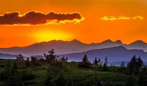 Free Photo Scenic View Of Mountains Against Sky At Sunset