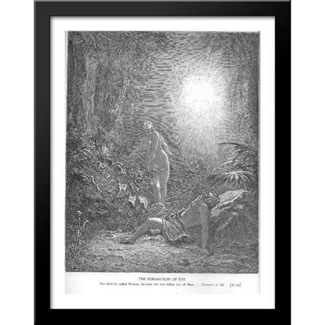 The Creation Of Eve 28x36 Large Black Wood Framed Print Art By Gustave