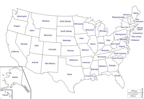 Mapa Estados Unidos Em Branco