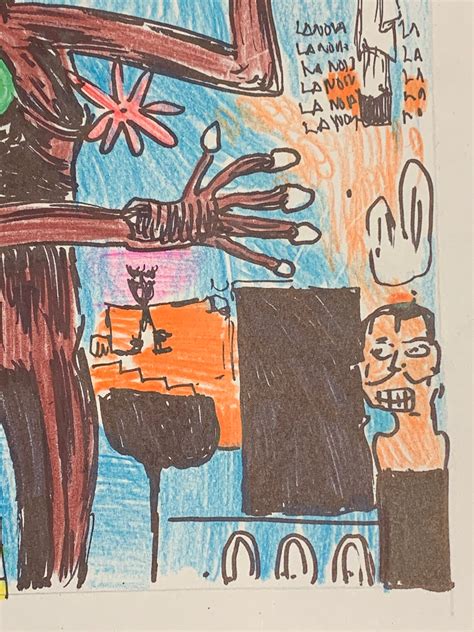 Vintage Samo Jean Michel Basquiat Signed Art Painting On Paper Etsy