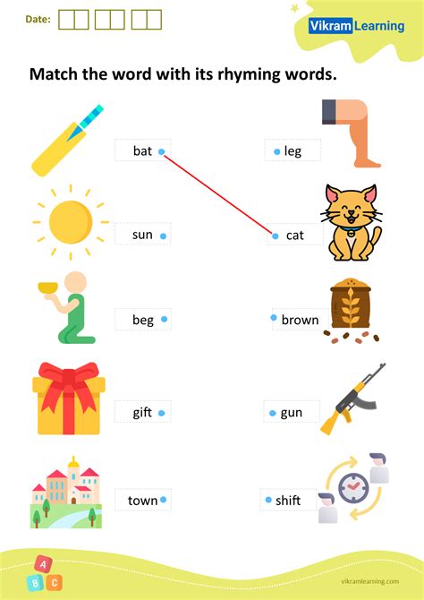 Download Match The Word With Its Rhyming Words Worksheets
