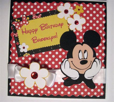 Mickey Mouse Birthday Card Disney Birthday Card Kids Birthday Cards