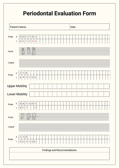 Free Periodontal Chart For Dentist Office Download In Pdf