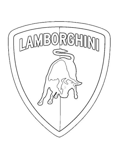 Vooraanzicht van een sedan kleine auto voor de garage. Kleurplaat Lamborghini logo | Leukekleurplaten.nl