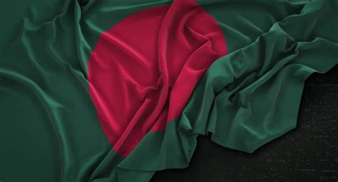 This flag was created with inkscape. Drapeau du bangladesh enroulé sur un fond sombre 3d render ...