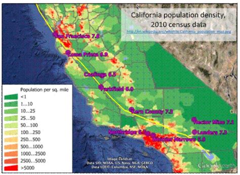 Population Density Map Of California World Map