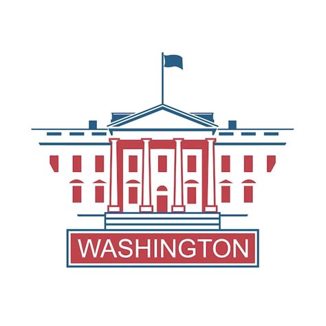 Premium Vector White House Icon