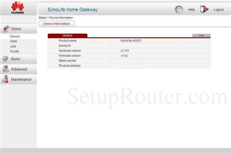 Huawei Echolife Hg Screenshot Status Device Information Hot Sex