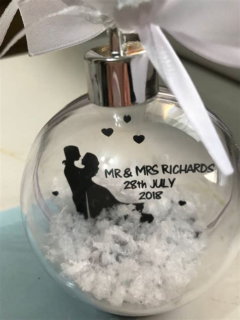 Wedding gift box small items package wedding box 50pcs for wedding party. Personalised Wedding Bauble with Stand | Etsy | Etsy ...