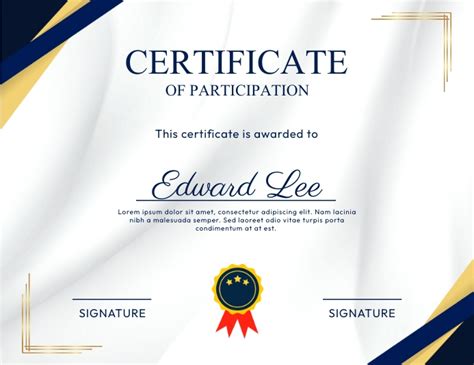 Participation Certificate Template Postermywall