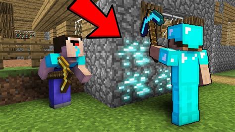 Noob Found A Diamond In Village Minecraft Noob Vs Pro Battle Youtube