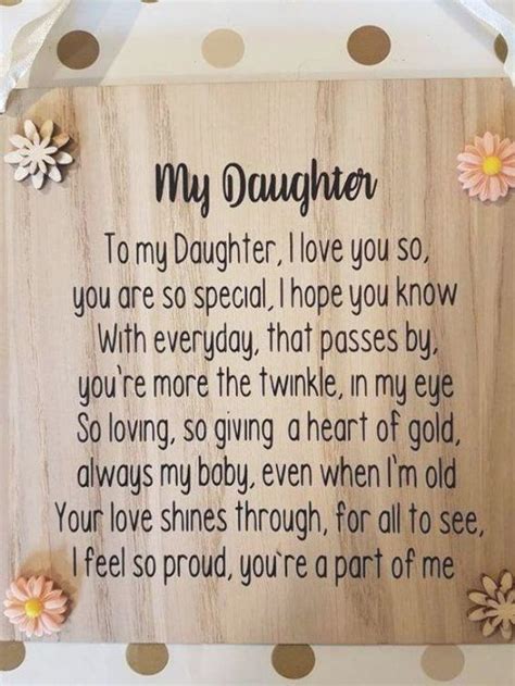 My Daughter Poem For Daughter To Our Daughter T For My Etsy