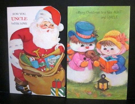 Unused Vintage Christmas Cards Aunt And Uncle Etsy Vintage
