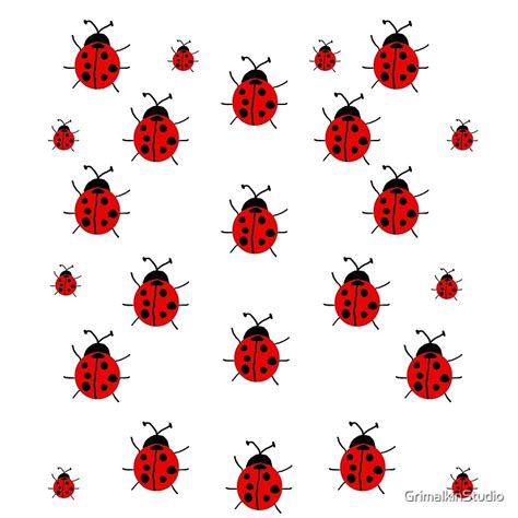 Ladybug Pattern By Grimalkinstudio Redbubble