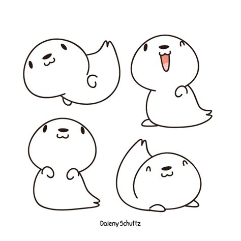Kawaii Seal Coloring Pages Images And Photos Finder