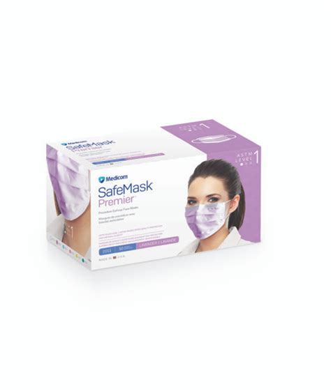 Medicom Safemask Premier Earloop Mask Level1 Lavender 50bx