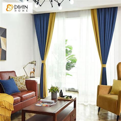 Dihin Home Modern Nordic Style Navy Blue And Yellow Color Customized