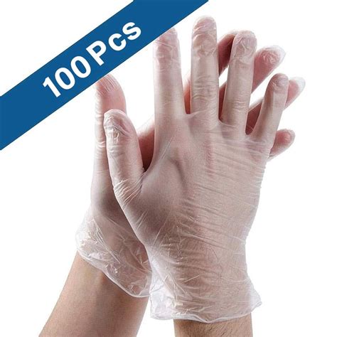 100 Pcs Disposable Plastic Gloves Food Prep Glove Safety Gloves For